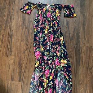 Black floral flowey dress